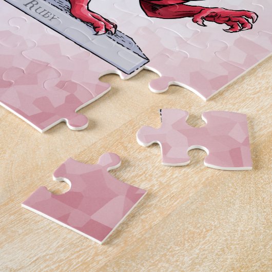 Puzzle Le dragon de pierre de naissance de juillet : Ruby (Côté)