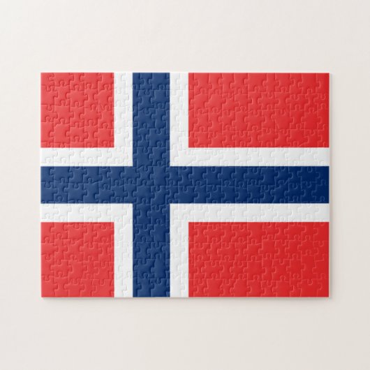 Puzzle Le drapeau de la Norvège - la Scandinavie (Horizontal)