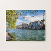 Puzzle Le fleuve Limmat, Zurich (Horizontal)
