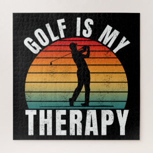 Puzzle Le golf est ma thérapie Typographie Vintage Drôle