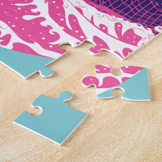 Puzzle Le grand surf rose (Côté)