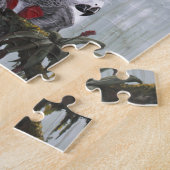 Puzzle Le gris africain Parrots voler librement (Côté)
