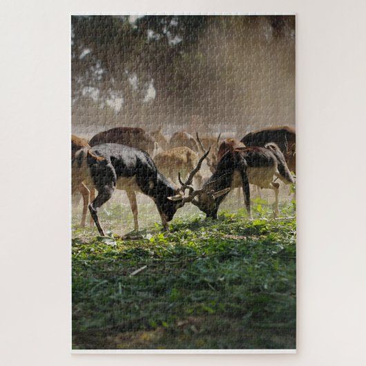 Puzzle LE Groupe de Cerfs en Pâture (Vertical)