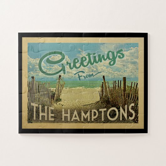 Puzzle Le Hamptons Beach Vintage voyage (Horizontal)