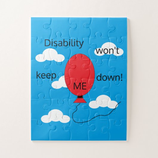 Puzzle Le handicap ne me fera pas tomber : Rouge Blanc &  (Vertical)