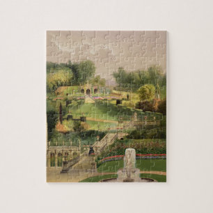Puzzle Le jardin du côté de colline, château Combe, de
