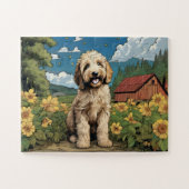 Puzzle Le Labradoodle géant sur la ferme (Horizontal)