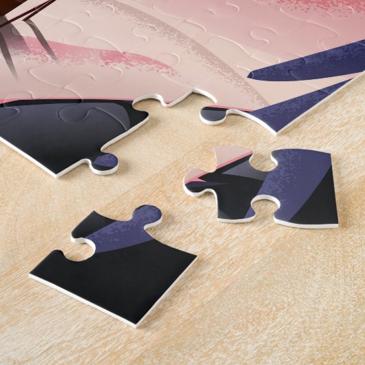 Puzzle Le lac Tahoe sierra nevada affiche vintage (Côté)