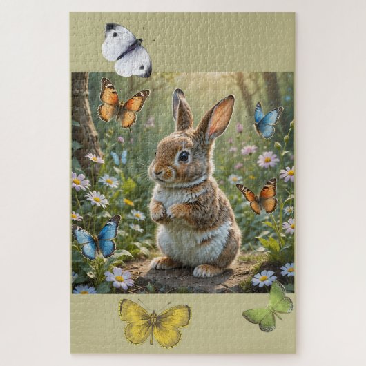 Puzzle Le lapin et les papillons (Vertical)