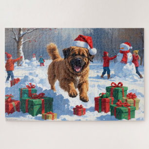 Puzzle Le Mastiff tibétain coule en neige avec le Casquet