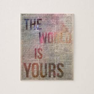 Puzzle Le monde est à vous citation de motivation