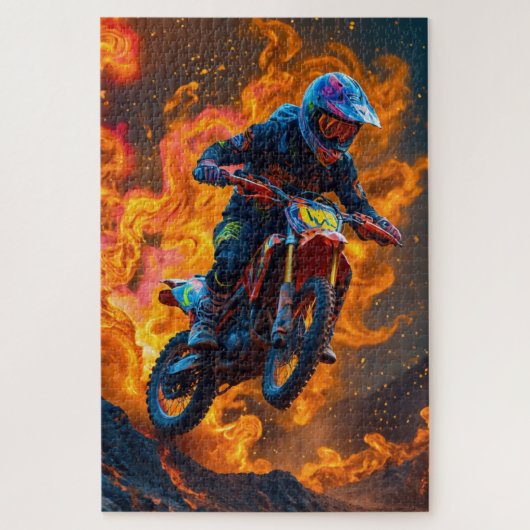 Puzzle Le motocross sur un volcan (Vertical)