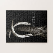 Puzzle Le noir et le blanc sauvent l'éléphant (Horizontal)