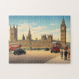 Puzzle Le Palais de Westminster Gravure sur bois japonais
