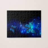 Puzzle Le papillon morpho dans l'Arrière - plan sombre (Horizontal)