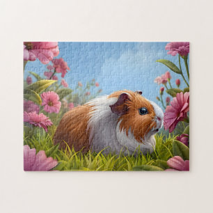 Puzzle Le paradis des fleurs roses du cochon de Guinée