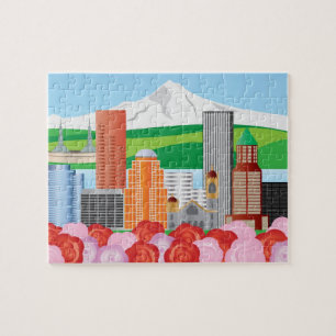 Puzzle Le paysage urbain de Portland Orégon avec le capo