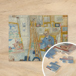 Puzzle Le peintre de squelette | James Ensor<br><div class="desc">Le peintre de squelette (1896) | Oeuvre originale de l'artiste belge James Ensor (1860-1949). Le tableau représente un squelette vêtu d'un costume bleu clair comme un artiste travaillant dans son studio, entouré d'un ensemble d'oeuvres encadrées. Ensor était une influence importante sur l'expressionnisme et le surréalisme. Utilisez les outils de conception...</div>