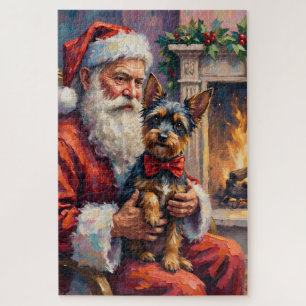Puzzle Le Père Noël tenant une œuvre d'art de Noël Affenp