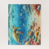 Puzzle Le Père Tortue Sous L'Océan Bleu (Vertical)