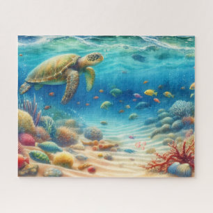Puzzle Le Père Tortue Sous L'Océan Bleu