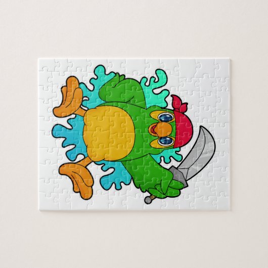 Puzzle Le perroquet comme pirate avec épée (Horizontal)