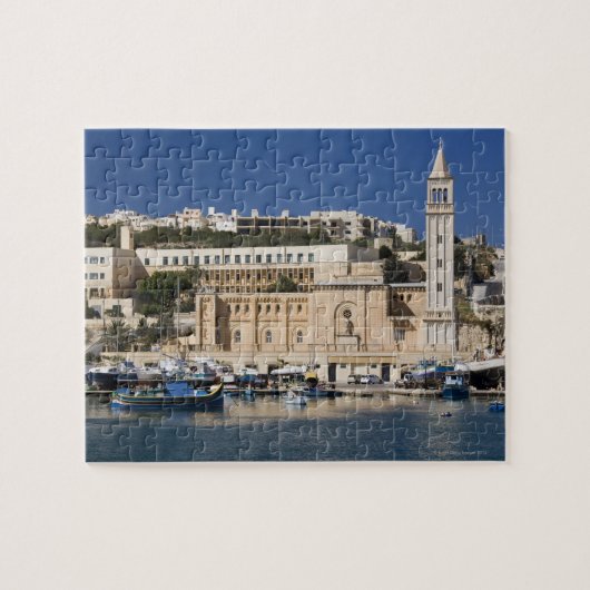 Puzzle Le port et l'église de Marsaskala sur (Horizontal)