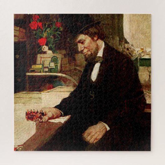 Puzzle Le président américain Abraham Lincoln à son burea (Vertical)