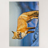 Puzzle Le renard arctique dans la neige (Vertical)