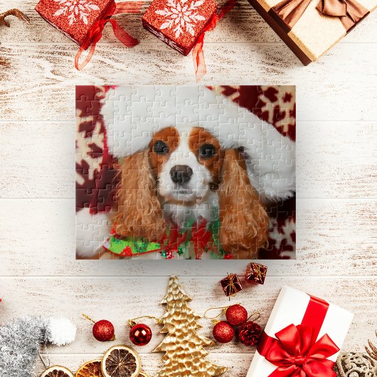 Puzzle Le Roi Cavalier Charles Spaniel À Santa Hat
