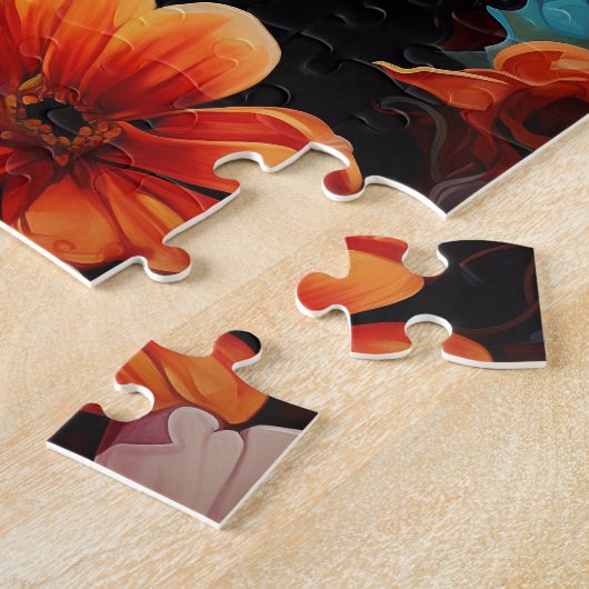 Puzzle Le roi Cavalier Charles Spaniel en fleurs (Côté)