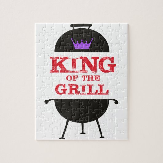 Puzzle Le Roi Du Grill, Noir Violet Couronne Rouge (Vertical)
