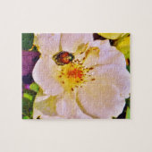 Puzzle Le scarabée japonais sur la rose blanche (Horizontal)
