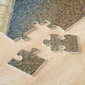 Puzzle Le singe de l'Hoest sur une perche en bois (Côté)