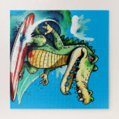 Puzzle Le surf de crocodile drôle (Horizontal)