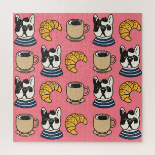 Puzzle Le taurin français, le café, le thème croissant.