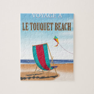 Puzzle Le Touquet Beach Vintage french travel poster
