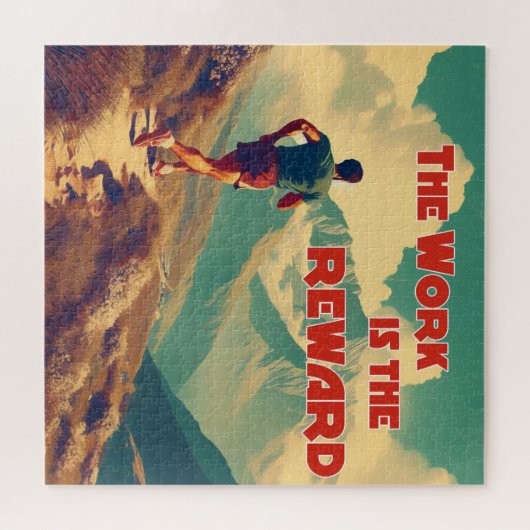 Puzzle Le Travail Est La Récompense Runner Mountains (Horizontal)