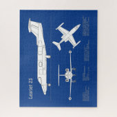 Puzzle Learjet 23 - Plan de dessin du plan directeur de l (Vertical)