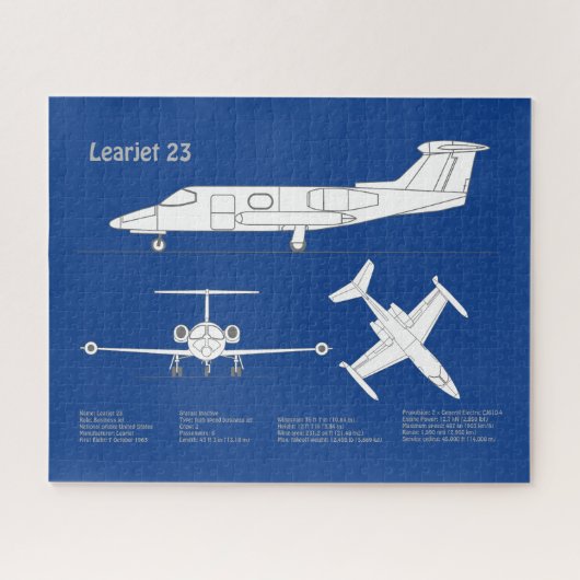 Puzzle Learjet 23 - Plan de dessin du plan directeur de l (Horizontal)