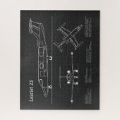 Puzzle Learjet 23 - Plans de dessin du plan directeur de (Vertical)