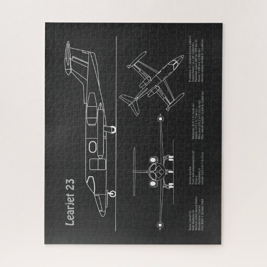 Puzzle Learjet 23 - Plans de dessin du plan directeur de  (Vertical)