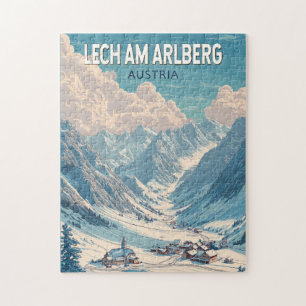 Puzzle Lech am Arlberg Autriche Illustration Travel Art