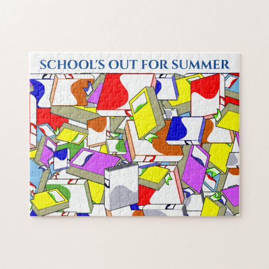 Puzzle "L'ÉCOLE EST SORTIE POUR L'ÉTÉ". (Horizontal)