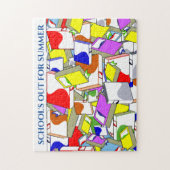 Puzzle "L'ÉCOLE EST SORTIE POUR L'ÉTÉ". (Vertical)