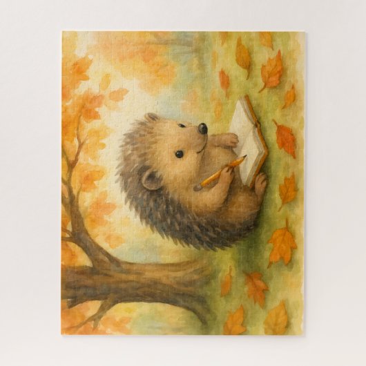 Puzzle L'écriture d'automne de Hérisson (Vertical)