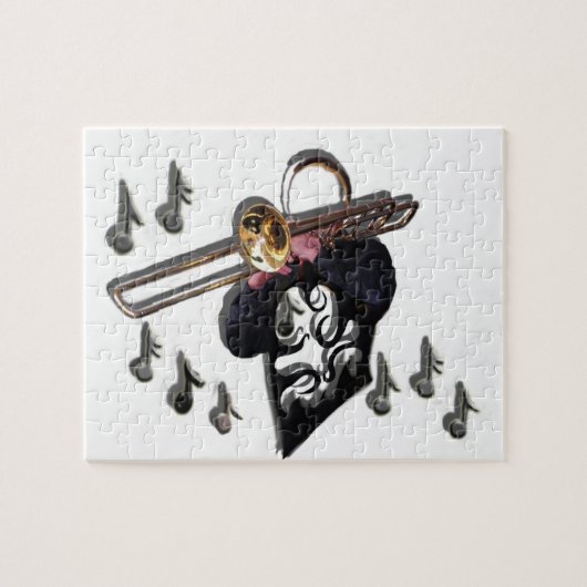 Puzzle lecteur trombone de conception de musique (Horizontal)