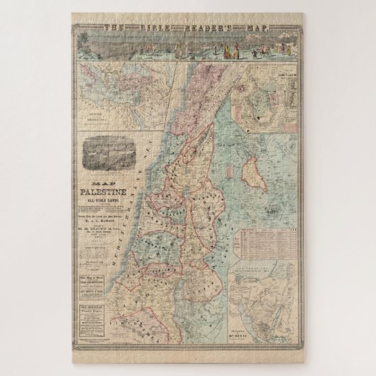 Puzzle Lecteurs de la Bible Palestine Terre Sainte Carte (Vertical)
