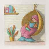 Puzzle Lecture cosy de sirène avec sirène de chat illustr (Vertical)