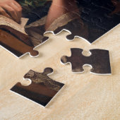 Puzzle Lecture de femme par une nuance de Papier-cloche, (Côté)